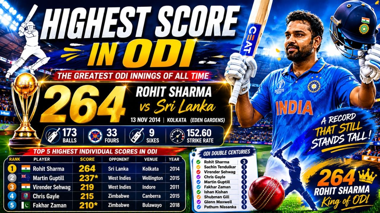 highest score in odi